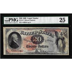 1869 $20 Legal Tender Note Fr.127 PMG Very Fine 25