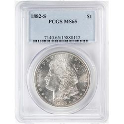 1882-S $1 Morgan Silver Dollar Coin PCGS MS65