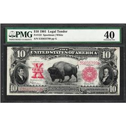 1901 $10 Bison Legal Tender Note Fr.122 PMG Extremely Fine 40