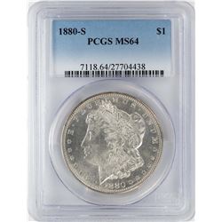 1880-S $1 Morgan Silver Dollar Coin PCGS MS64