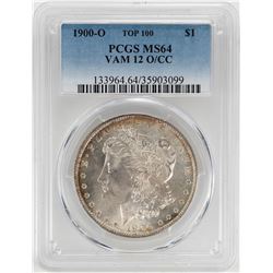 1900-O/CC VAM 12 $1 Morgan Silver Dollar Coin PCGS MS64 TOP 100