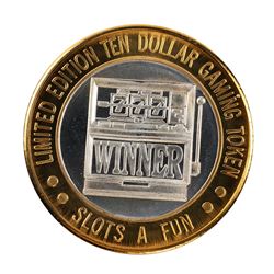 .999 Silver Slots A Fun Casino Las Vegas, NV $10 Limited Edition Casino Gaming Token