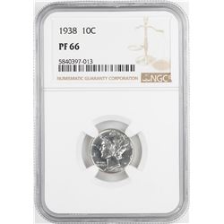 1938 Proof Mercury Dime Coin NGC PF66