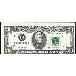 1995 $20 Federal Reserve Note Misaligned Face Printing ERROR