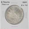 Image 1 : 1889 Zs FZ Mexico 8 Reales Caps & Rays Silver Coin