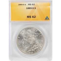 1889-S $1 Morgan Silver Dollar Coin ANACS MS62