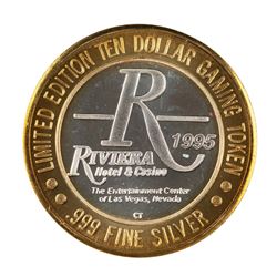 .999 Silver Riviera Hotel & Casino Las Vegas $10 Casino Limited Edition Gaming Token