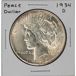 1934-D $1 Peace Silver Dollar Coin