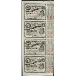 Uncut Sheet of (4) State of Louisiana Baby Bond Obsolete Notes