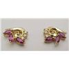 Image 1 : Earring jackets ruby and diamond 14kt y