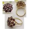 Image 1 : Ladys ring garnet cluster 14kt yellow 