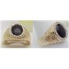 Image 1 : Mans ring with oval black onyx surroun