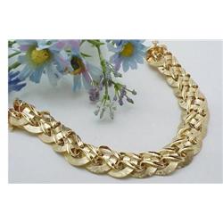 Vintage bracelet heavy gold fancy link 