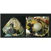 Image 1 : Stained glass leaded lamp shade.  Stand