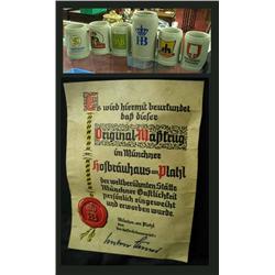 German Steins, five stand 5 1/8 tall 0