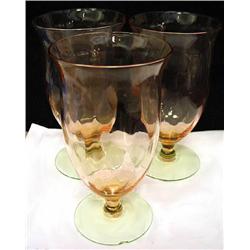 Three crystal water goblets standing 6