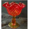 Image 1 : Signed Fenton footed ruffled compote in