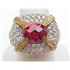 Image 1 : Ladys ring with red center stone and c