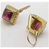 Image 1 : Earrings pink tourmaline cabochon set i