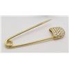 Image 1 : Diamond safety pin approx .90Ctw 14kt y