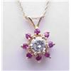 Image 1 : Ruby and diamond pendant approx .50Ct d