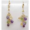 Image 1 : Dangle earrings multi colored stones 14