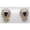 Image 1 : Earrings pear shaped sapphires 1.60Ctw 