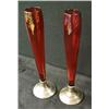 Image 1 : Pair of ruby flashed glass vases standi