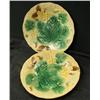 Image 1 : Pair of Majolica grape leaf plates they