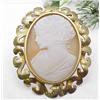 Image 1 : Large cameo in ornate vermeil pin 2.75x