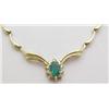 Image 1 : Necklace with 7x5 oval emerald surround