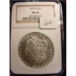 1879-S Morgan Silver Dollar  NGC  MS 64