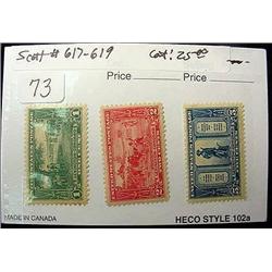 Scott # 617-619 Lexington-Concord Stamp