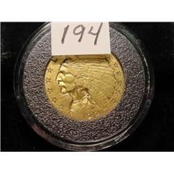 1914 $2.50 Indian Head Gold Coin  VF