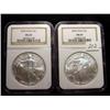 Image 1 : Lot of (2)  2005 Silver American Eagles