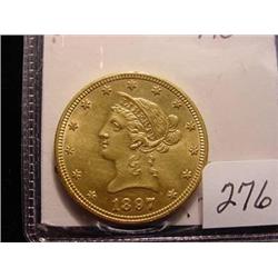 1897  $10.00 Liberty Head Gold Coin  AU