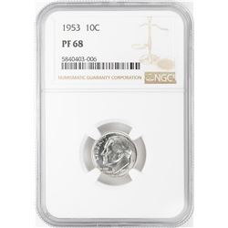 1953 Proof Roosevelt Dime Coin NGC PF68
