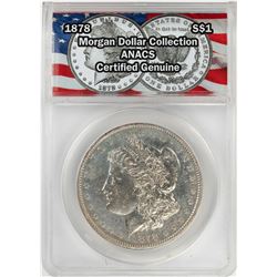 1878 $1 Morgan Silver Dollar Coin ANACS Certified Genuine