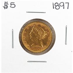 1897 $5 Liberty Head Eagle Gold Coin