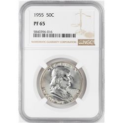 1955 Proof Franklin Half Dollar Coin NGC PF65