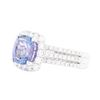 Image 2 : 18KT White Gold Ladies 2.18 ctw Tanzanite and Diamond Ring