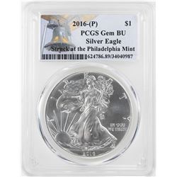 2016-P $1 American Silver Eagle Coin PCGS Gem BU Struck at the Philadelphia Mint