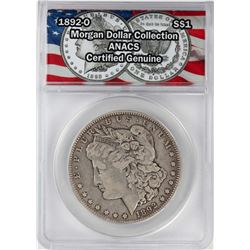 1892-O $1 Morgan Silver Dollar Coin ANACS Certified Genuine
