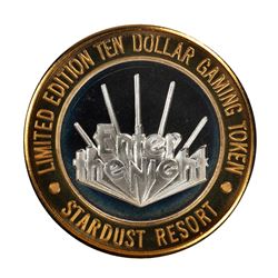 .999 Silver Stardust Resort Las Vegas $10 Casino Gaming Token Limited Edition