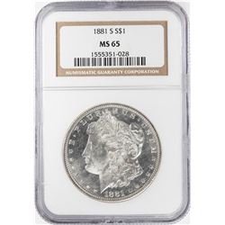 1881-S $1 Morgan Silver Dollar Coin NGC MS65