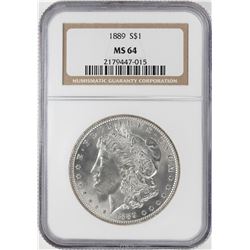 1889 $1 Morgan Silver Dollar Coin NGC MS64