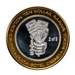 .999 Silver Plaza Hotel & Casino Nevada $10 Gaming Token Limited Edition