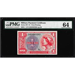 Series 581 $1 Military Payment Certificate Note S-865-1 PMG Choice Uncirculated 64
