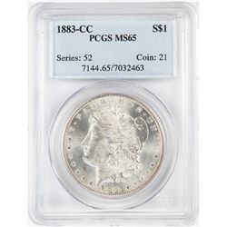 1883-CC $1 Morgan Silver Dollar Coin PCGS MS65