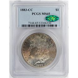 1883-CC $1 Morgan Silver Dollar Coin PCGS MS65 CAC Nice Toning